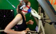 Kate Carter doing the VO2 max test at the GSSI