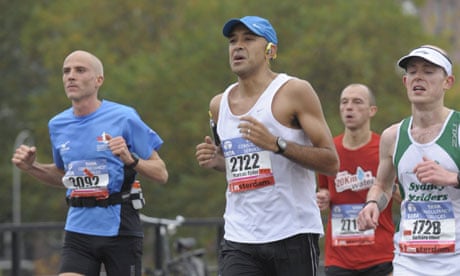 Marcus Ryder feeling very much a cultural minority during the Amsterdam marathon
