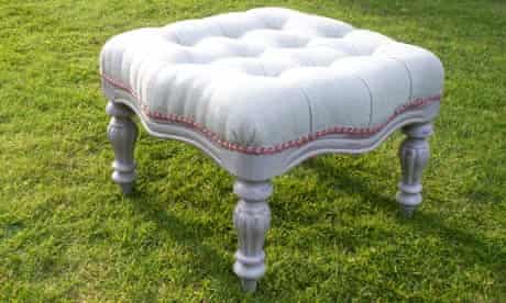 Another finished and reupholstered stool