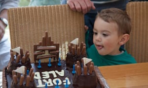 Get togethers: Joseph eyes up the fort cake