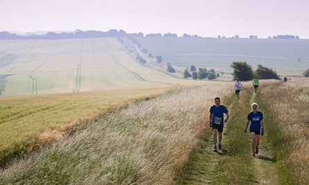 Nowhere to hide from the sun on the long, hot drag up to Uffington on the Race to the Stones