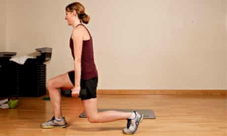 Walking lunges with weights