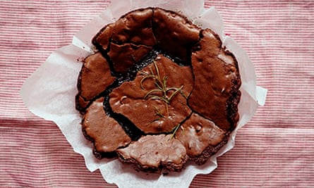 Rosemary and chocolate brownie