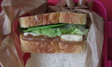 Cheese and rhubarb ketchup sandwich