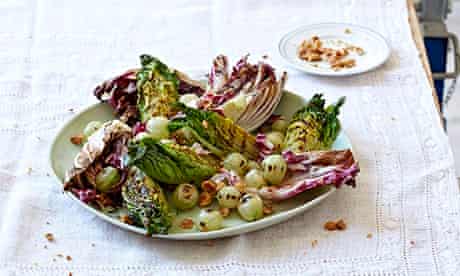 10 best Char­grilled gem lettuce, radicchio and gooseberries with hazelnuts