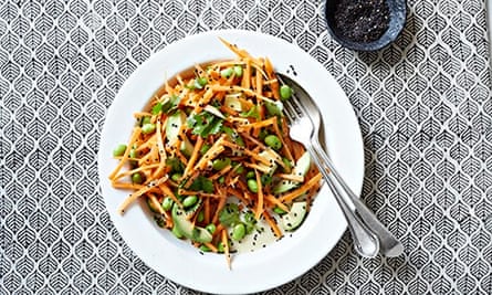 10 best 9 Ginger, citrus and black sesame carrots with edamame and avocado
