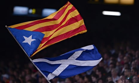 The Catalan estelada and the Scottish saltire