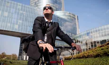 cycle work Business man bike