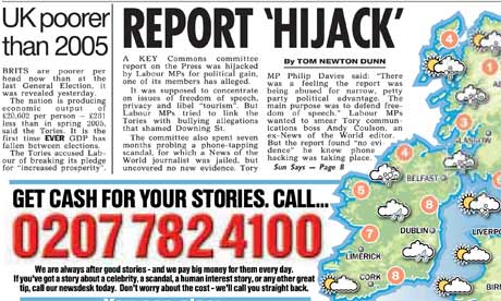 How the Sun reported the News of the World's phone-hacking affair