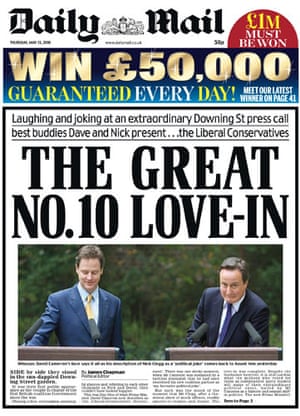 Image result for front pages nick clegg