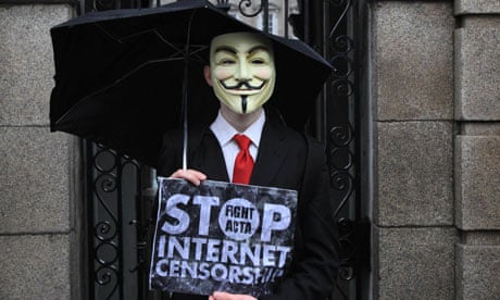 Protester against internet censorship