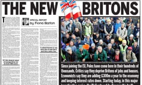 Daily Mail - coverage of Polish workers in UK