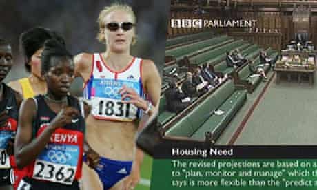 Paula Radcliffe and BBC Parliament - composite pic