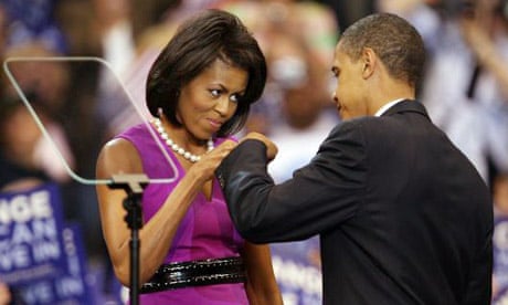 Michelle and Barack Obama bump fists
