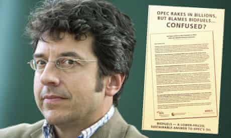 George Monbiot with an ad for biofuels