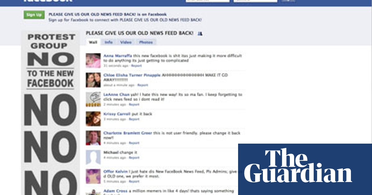 Facebook Users Protest Over News Feed Social Networking The Guardian Facebook Users Protest Over News Feed Social Networking The Guardian
