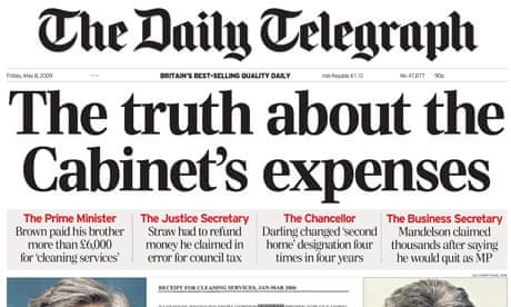 Telegraph cabinet expenses front page