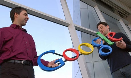 Google co-founders Larry Page, left, and Sergey Brin