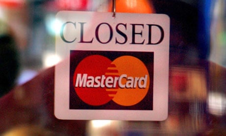 MasterCard closed sign