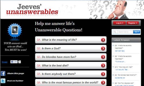 Ask Jeeves 'Unanswerables'