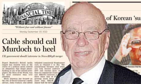 Financial Times and Rupert Murdoch montage