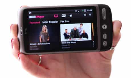 BBC iPlayer Android app being used on an HTC Desire smartphone