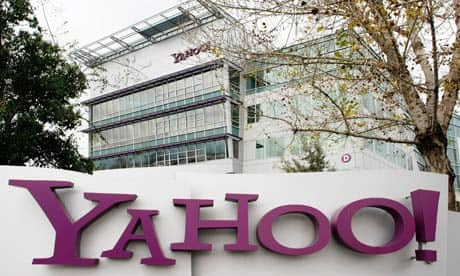 Yahoo logo outside its Sunnyvale, California, USA offices