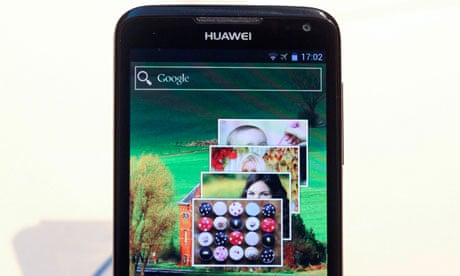 Huawei Ascend D mobile phone, which runs on the Android 4.0 operating system