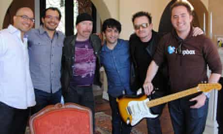 U2's Bono and the Edge with Dropbox founders