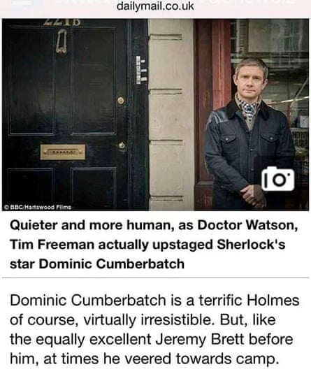 Mail Online's Sherlock caption