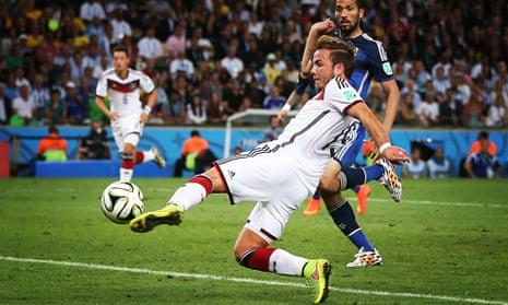 World Cup final: Mario Götze scores for Germany  against Argentina