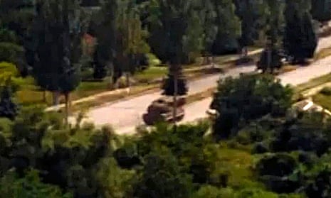 MH17: footage believed to show a Buk missile system being driven in Torez, Ukraine