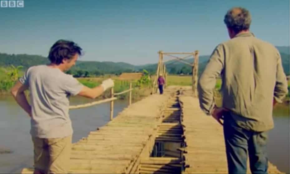 Top Gear: Jeremy Clarkson said 'there's a slope on it' when discussing a bridge in the Burma special