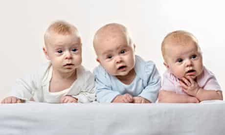 Three babies in a row  