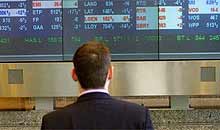  FTSE 100 screen at the Stock Exchange