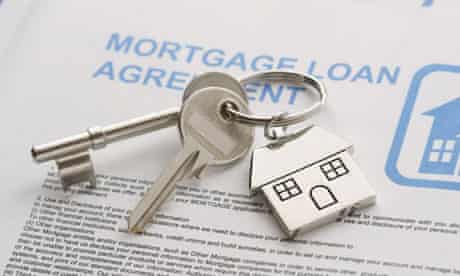 Mortgage agreement and keys. Photograph: Corbis