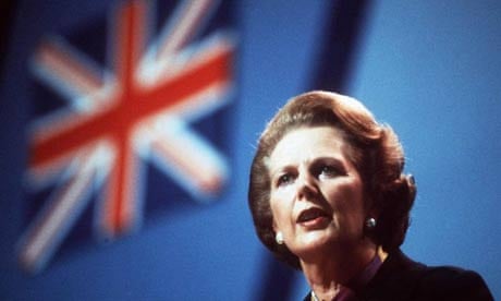Margaret Thatcher and the Union Jack flag
