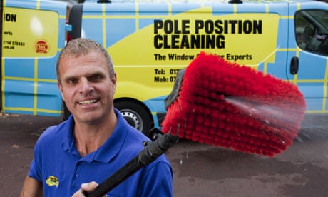 Dave Lugsden runs his own  a window cleaning business Pole Position Cleaning, in Bournmouth