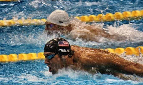Michael Phelps swims at the London Olympics 2012