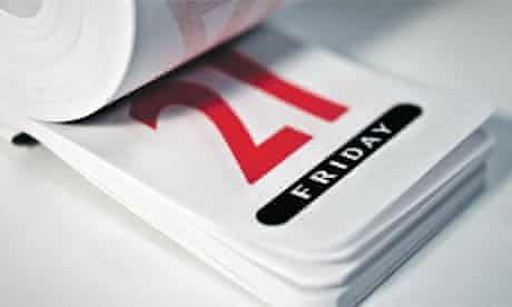 A diary showing Friday 21st