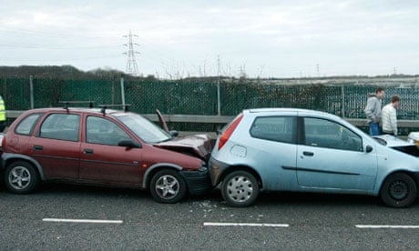 Cars that have crashed into one another