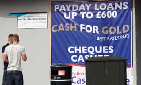 A sign for payday loans and cash for gold
