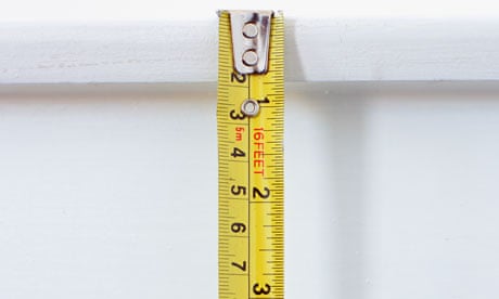A tape measure being used