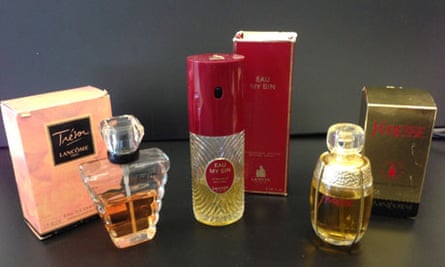 Bottles of vintage perfume