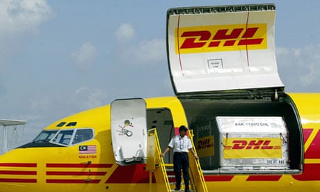 A plane with DHL logo