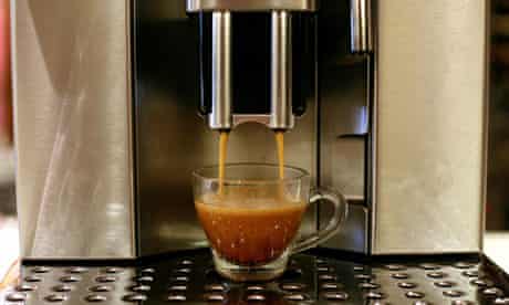 A cup of coffee being made