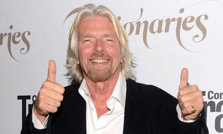 Richard Branson with his thumbs up