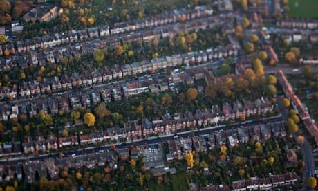 Aerial shot of houses