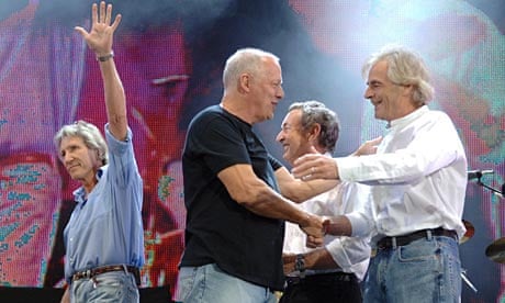 Members of legendary group Pink Floyd: Roger Waters, David Gilmour, Nick Mason and Rick Wright