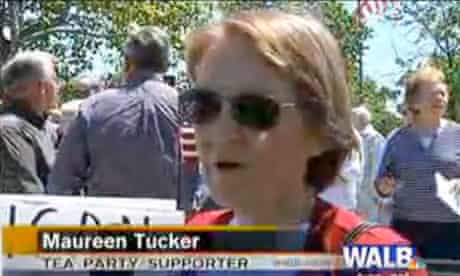 Maureen Tucker at a Tea Party rally